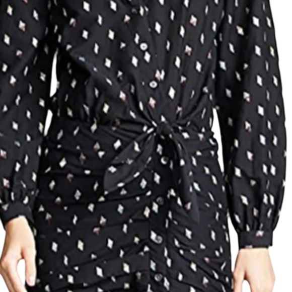 Veronica Beard Black Metallic Jacquard ALIA Ruched Ruffle mini dress - Picture 2 of 13